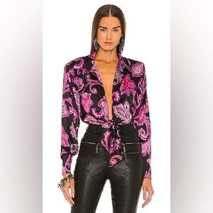 New! DUNDAS x REVOLVE Delirium Bodysuit in Black Purple & Pink 💗 sz Small NWT